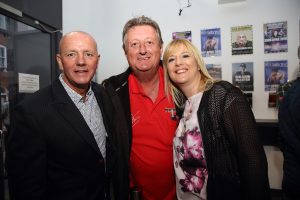 Eric Bristow, Lord Russell Baker and Rebecca Baker